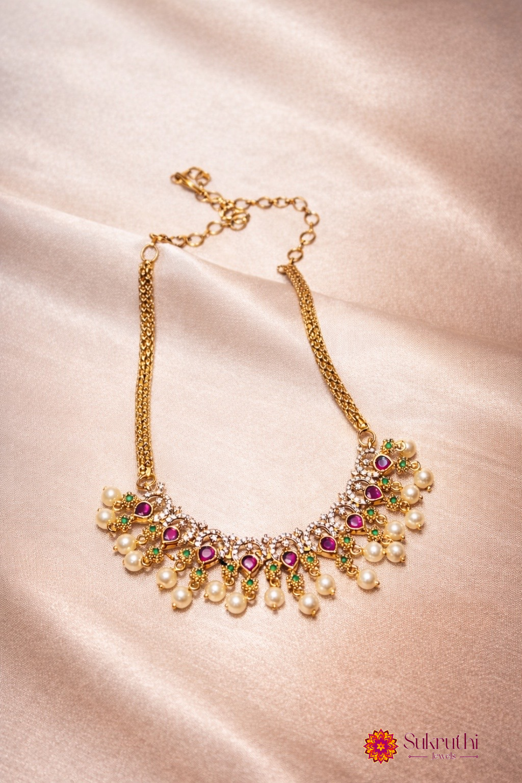 AD STONES MULTICOLUR STONE CHOKER